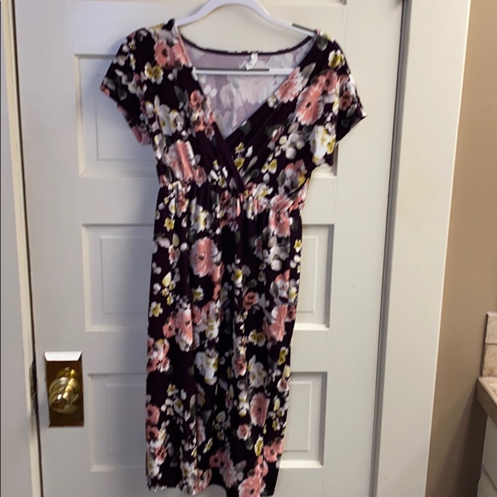 Large violet pink blush breastfeed friendly dress